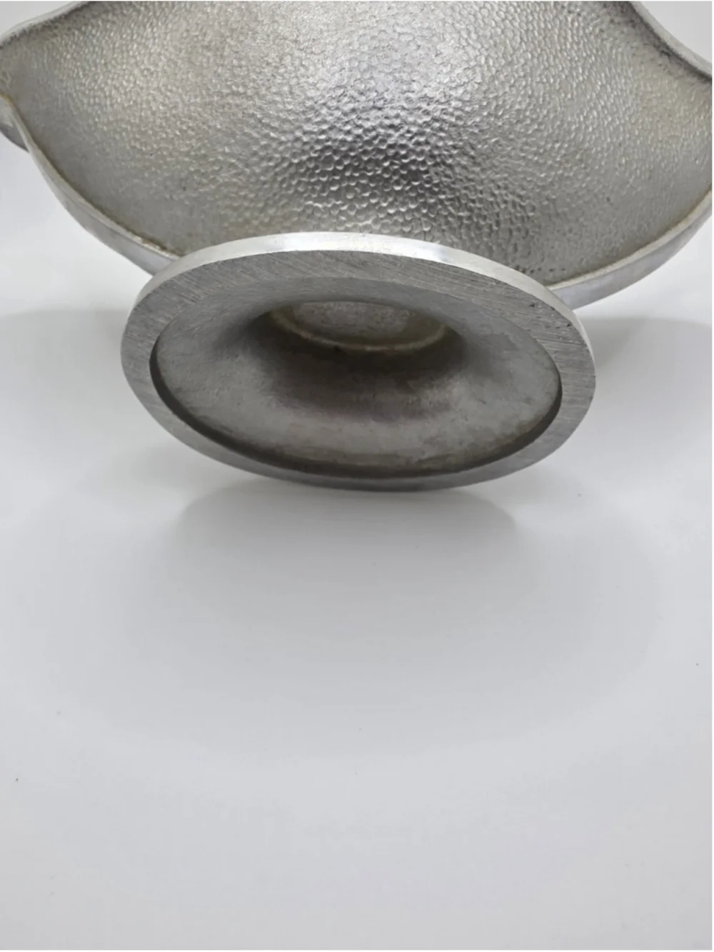 VTG Hammered Cast Aluminum Gravy Boat Pedestal Sauce Server Mid Century Modern